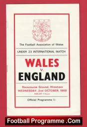 Wales v England 1968 – Under 23 at Wrexham