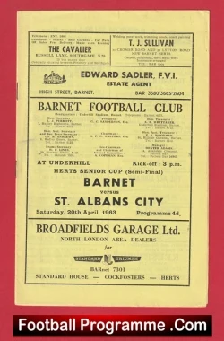  St Albans City v Whitley Bay 1965 - FA Amateur Cup Football Programme .COM Football Programmes Memorabilia