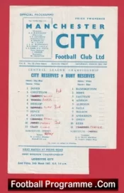 Manchester City v Bury 1967 – Reserves Match