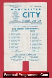 Manchester City v Liverpool 1969 – Reserves Match + Donachie + Evans