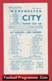 Manchester City v Bury 1971 – Reserves Match + Tony Towers