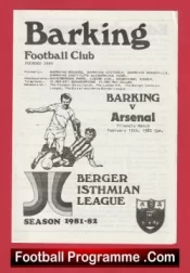 Barking v Arsenal 1982 – Friendly Match