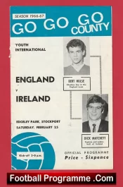England v Ireland 1967 – Youth Match at Stockport County