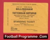 Gillingham v Tottenham 1982 – Old Football Ticket