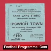 Tottenham Hotspur v Ipswich Town 1975 – Old Football Tickets