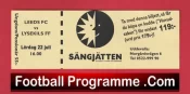 Lysekils FF v Leeds United 1998 – Match Ticket Sweden