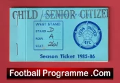 Leeds United Season Ticket Book LMTB 1985 – 1986