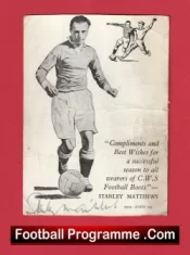 Stanley Matthews Signed Football Boots Card Photograph Postcard 1950s