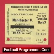 Middlesbrough v Manchester United 1979 – Football Ticket