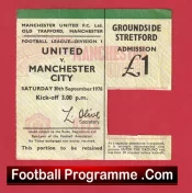Manchester United v Manchester City 1978 – 1970’s Match Ticket