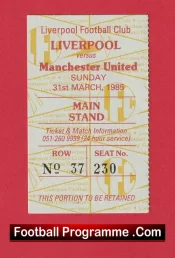 Liverpool v Manchester United 1985 – Match Ticket