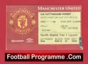 Manchester United v Nottingham Forest 1998 Treble Season Match Ticket