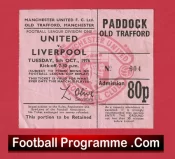 Manchester United v Liverpool 1976 – Football Match Ticket