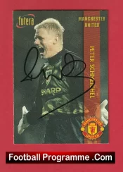 Manchester United Peter Schmeichel Autograph Signed Football Card Man Utd