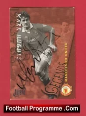 Manchester United Mark Hughes Autograph Signed Football Card Man Utd