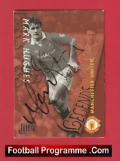 Manchester United Mark Hughes Autograph Signed Football Card Man Utd