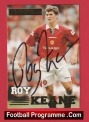 Manchester United Roy Keane Autograph Signed Football Card Man Utd