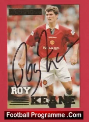 Manchester United Roy Keane Autograph Signed Football Card Man Utd