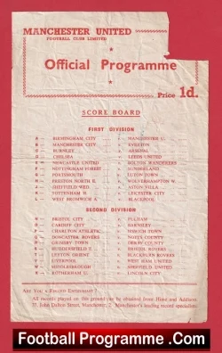  Fulham v Manchester United 1958 - FA Cup Semi Final Replay Football Programme .COM Football Programmes Memorabilia