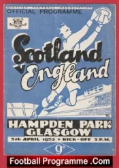Scotland v England 1952 – Old Football Programme + Rowley Pearson Man Utd