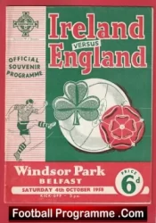 Northern Ireland v England 1958 + Bobby Charlton