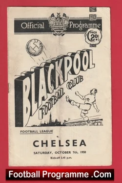 Blackpool v Chelsea 1950 - Old Football Programmes - football programme