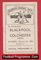 Blackpool v Colchester United 1948 – FA Cup 1940s