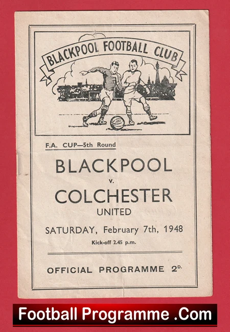 Blackpool v Colchester United 1948 - FA Cup 1940s - Image 2