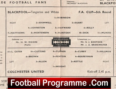 Blackpool v Colchester United 1948 - FA Cup 1940s - Image 3