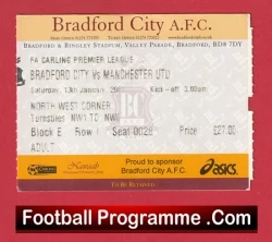 Bradford City v Manchester United 2001 - Match Day Ticket - football memorabilia