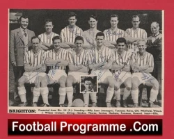 Brighton Hove Albion Football Club Multi Autographed Signed Team Picture 1958 - 1959 - football memorabilia