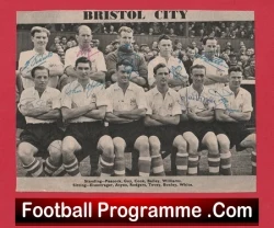 Bristol City Football Club Multi Autographed Signed Team Picture 1953 - 1954 - football memorabilia