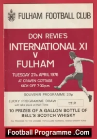Don Revie International XI v Fulham 1976 – Inc Man Utd Brian Kidd