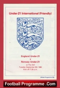 England v Norway 1980 – Under 21 match at Southampton