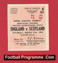 England v Scotland 1954 – Football Ticket Wembley