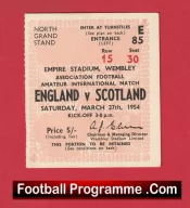 England v Scotland 1954 – Football Ticket Wembley