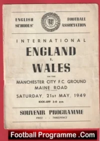 England v Wales 1949 Schoolboys Dennis Viollet at Manchester City