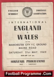 England v Wales 1949 Schoolboys Dennis Viollet at Manchester City