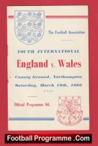 England v Wales 1966 – Youth Match at Northampton