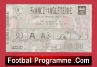 France v England 2000 – Football Match Ticket French