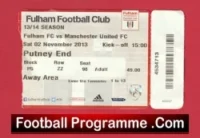Fulham v Manchester United 2013 – Match Ticket