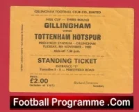 Gillingham v Tottenham 1982 – Old Football Ticket