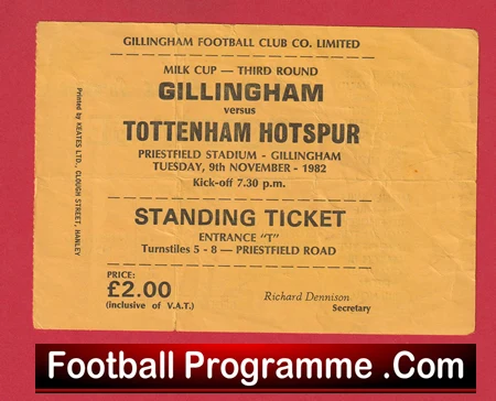 Gillingham v Tottenham 1982 - Old Football Ticket - Image 2