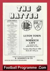 Luton Town v Norwich City 1983 – FA Youth Cup Semi Final 1st Leg