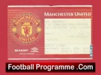 Manchester United v Arsenal 1998 – Match Ticket