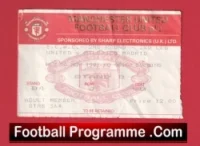 Manchester United v Atletico Madrid 1991 – Ticket – ECWC Ryan Giggs 1st First