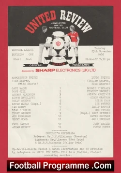 Manchester United v Leeds United 1986 - Reserves Arthur Albiston - football programme
