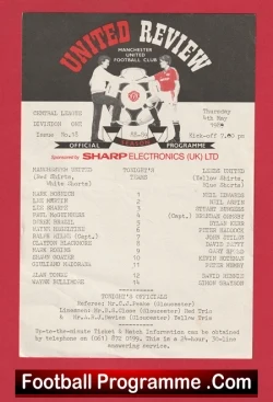 Manchester United v Leeds United 1989 - Reserves Match Lee Sharpe - football programme