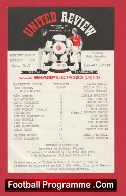 Manchester United v Leeds United 1989 - Reserves Match Mark Robins - football programme