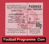 Manchester United v Liverpool 1976 – Football Match Ticket